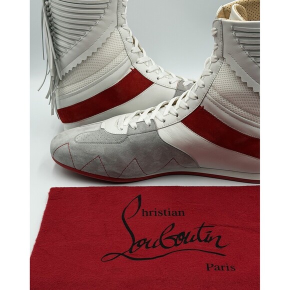 AUTHENTIC CHRISTIAN LOUBOUTIN Suede Knock-Out Boxing Sneakers (42.5 EU; 9.5 US) main image 9